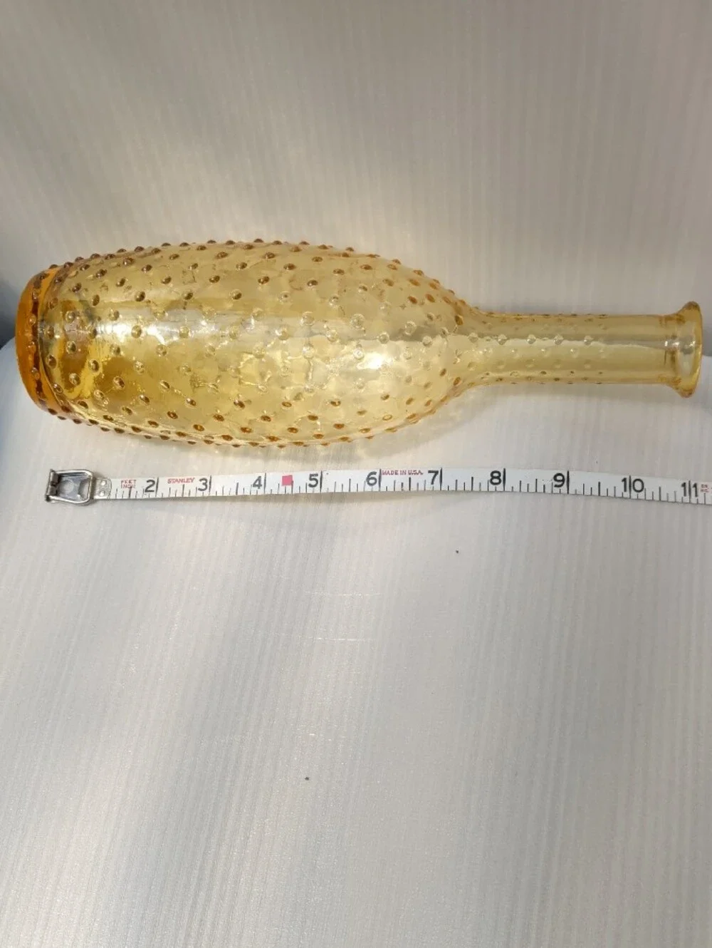 Vintage Amber Hobnail Glass Decanter/Vase